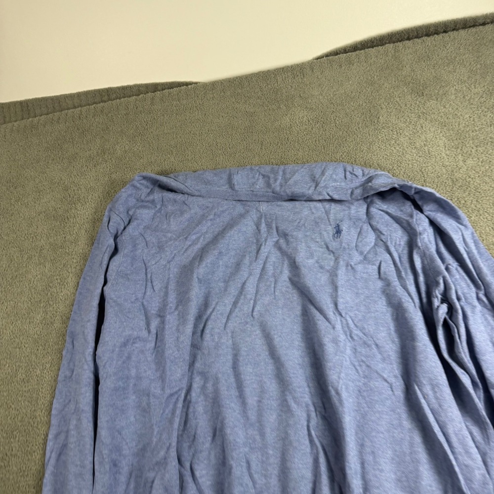 Polo Ralph Lauren Mens XXL Light Blue Pima Cotton V-Neck Sweater Pony Logo